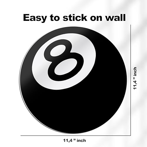 HK Studio Hypebeast Room Decor, Black No.8 Ball Wall Decor, 12"