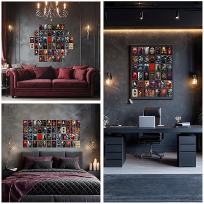 HK Studio Gothic Decor - Halloween Gothic Wall Decor, Unframed 48 Pcs 4" x 6"