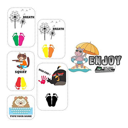 Classroom Decor Sensory Path Decals for Floor & Wall - Dynamic Funny Squat, High Five, Push Wall Hopscotch Floor Stickers for Boosting Gross Motor Skills