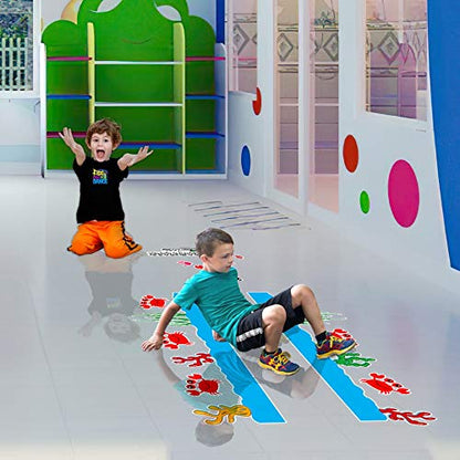 Classroom Decor Sensory Path Decals for Floor & Wall - Crab Walk Path Hopscotch Floor Stickers for Boosting Gross Motor Skills