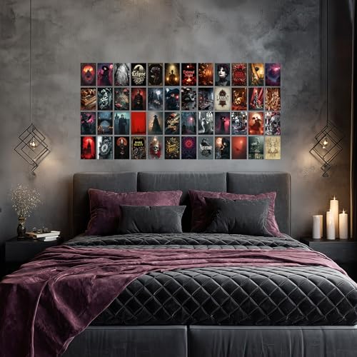 HK Studio Gothic Decor - Halloween Gothic Wall Decor, Unframed 48 Pcs 4" x 6"