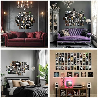 HK Studio Gothic Decor - Halloween Wall Decor, Unframed 48 Pcs 4" x 6"