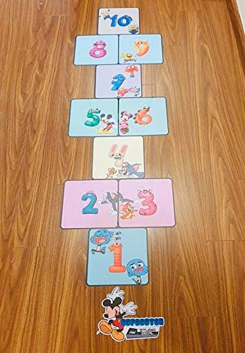Classroom Decor Sensory Path Decals for Floor & Wall - Funny Number Hopscotch Floor Stickers for Boosting Gross Motor Skills