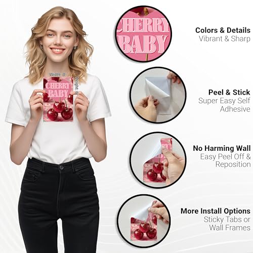 HK Studio Preppy Room Decor - Pink Wall Decor, Preppy Stuff, Unframed 48 Pcs 4" x 6"