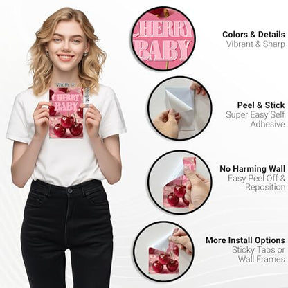 HK Studio Preppy Room Decor - Pink Wall Decor, Preppy Stuff, Unframed 48 Pcs 4" x 6"