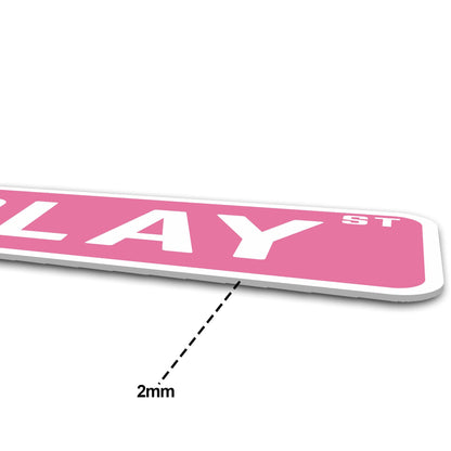 Preppy Room Decor, Slay St Sign - Teen Girl Room Decor, 6" x 15"