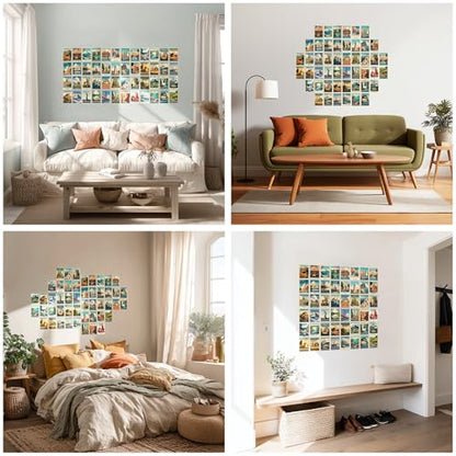 HK Studio Vintage Travel Postcards - Around The World Decorations, Vintage Travel Posters, Unframed 48 Pcs 4" x 6"