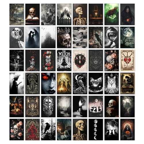HK Studio Gothic Decor - Halloween Wall Decor, Unframed 48 Pcs 4" x 6"
