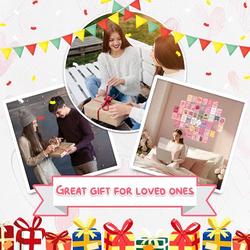 HK Studio Preppy Room Decor - Pink Wall Decor, Preppy Stuff, Unframed 48 Pcs 4" x 6"