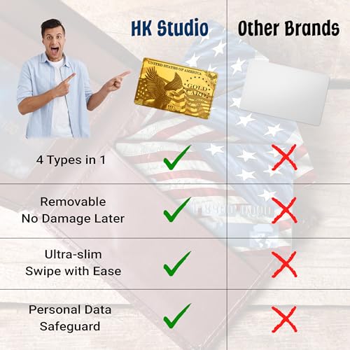 Credit Card Skin, Benji & Bald Eagle, 4 Pcs in 1 - Debit Card Skin, Bank, EBT, Metro, Key Card - Removable, Credit Card Sticker