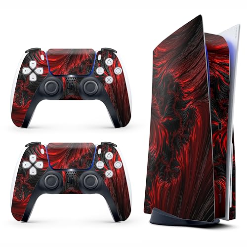 Skin for PS5 Sticker Cover - Blood Hell, Compatible with Both Disc Edition & Digital Edition (not Slim Ver) - 2 Controller Skins & Console Skin - No Bubble, Full Protection, Waterproof, Removable