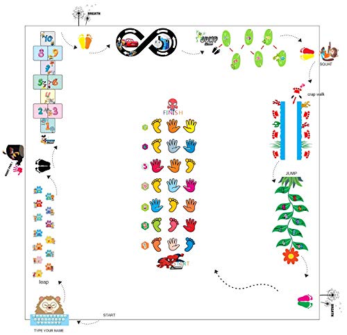 Classroom Decor Sensory Path Decals for Floor & Wall - Number Flower Hopscotch Floor Stickers for Boosting Gross Motor Skills