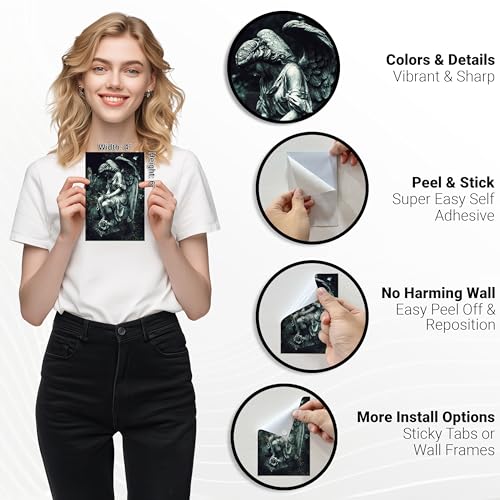 HK Studio Gothic Decor - Halloween Gothic Wall Decor, Unframed 48 Pcs 4" x 6"