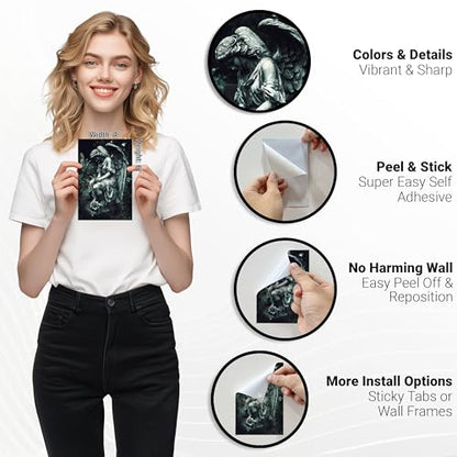 HK Studio Gothic Decor - Halloween Gothic Wall Decor, Unframed 48 Pcs 4" x 6"