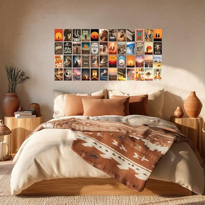 HK Studio Western Wall Decor - Cowboy Wall Art, Unframed 48 Pcs 4" x 6"