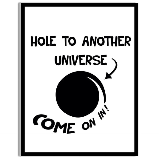 HK Studio Space Decor Poster Wall Art - Hole To Another Universe Space Themed Bedroom Decor