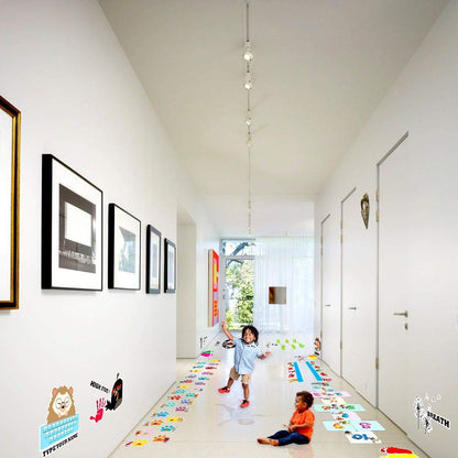 Classroom Decor Sensory Path Decals for Floor & Wall - Alphabet ABC Hop & Walk Footprint Hopscotch Floor Stickers for Boosting Gross Motor Skills