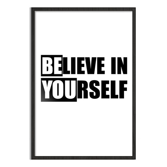 HK Studio Motivational Wall Decor Quote Posters 13" x 17" - Believe In Yourself Inspirational Wall Decor, Office Decor for Women, Dorm Decor for you, Men Room Decor