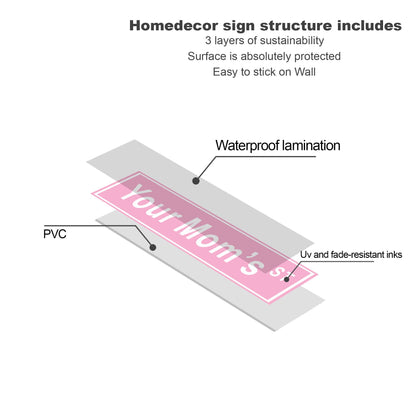 Preppy Room Decor, Your Mom's St Sign - Teen Girl Room Decor, 6" x 15"