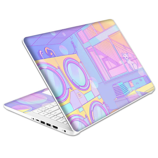 HK Studio Laptop Skin Decal Specific Fit for HP 14" with No Cutting Required, No Bubble, Waterproof, Scratch Resistant, Kawaii Scene Design - Including Wide Screen and Full Wrist Pad Skin