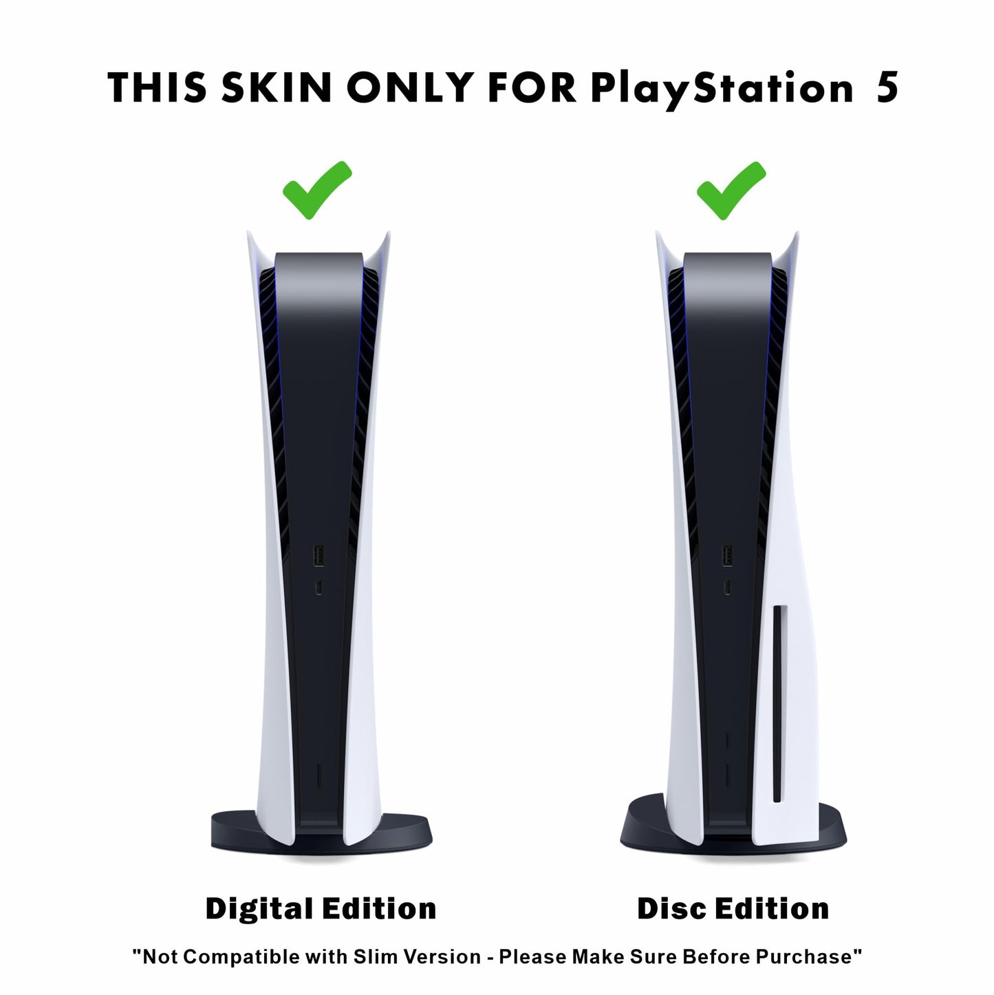 Skin for PS5 Sticker Cover - Grey Camo, Compatible with Both Disc Edition & Digital Edition (not Slim Ver) - 2 Controller Skins & Console Skin - No Bubble, Full Protection, Waterproof, Removable