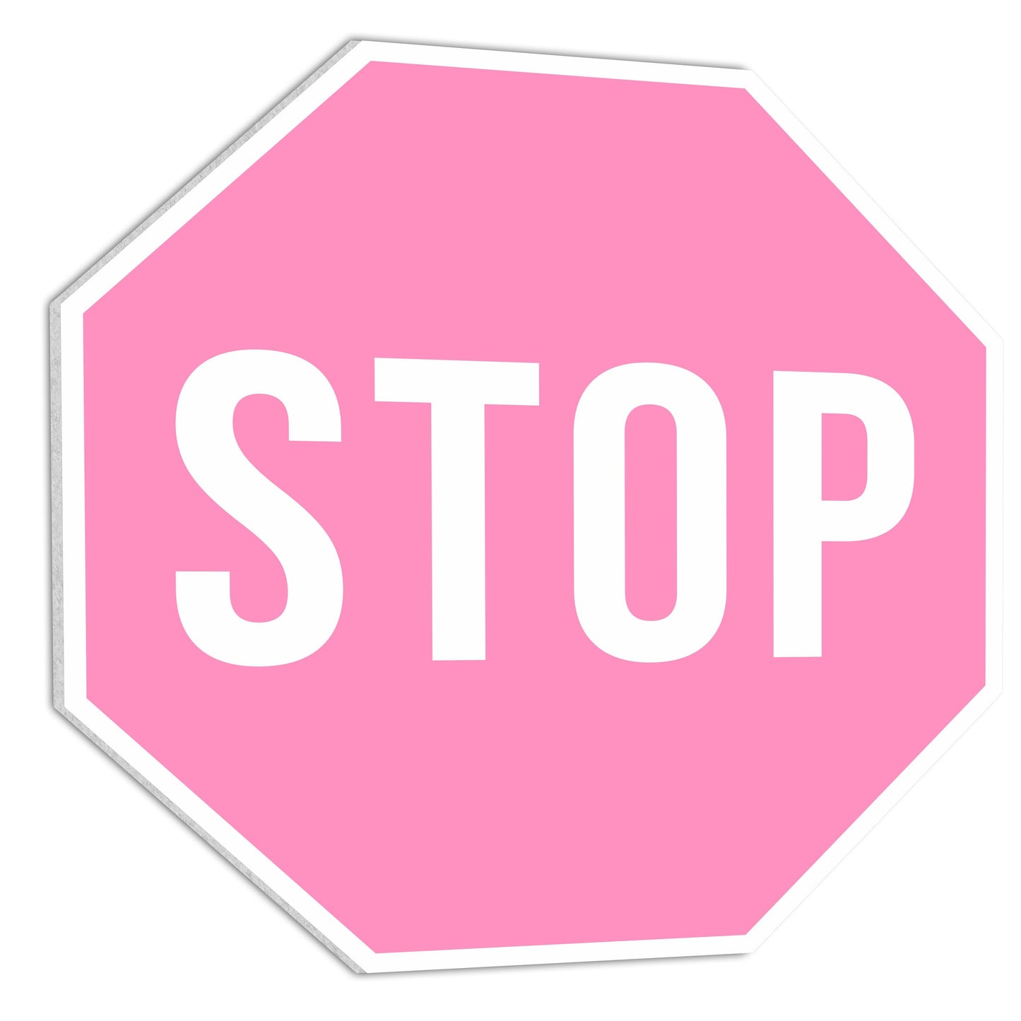 Pink Room Decor for Teen Girls - Pink Stop Sign, Pink Wall Decor