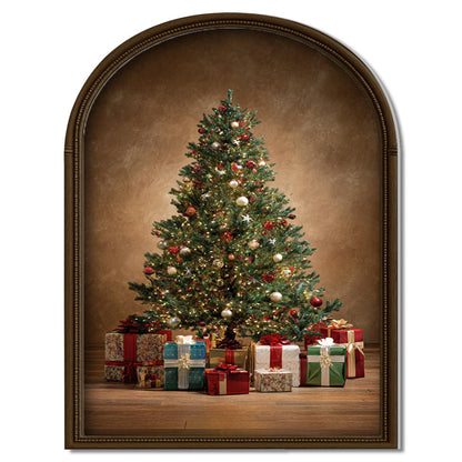 HK Studio Vintage Christmas Decor, Xmas Tree Artwork - Christmas Decorations, Unframed 13" x 17"