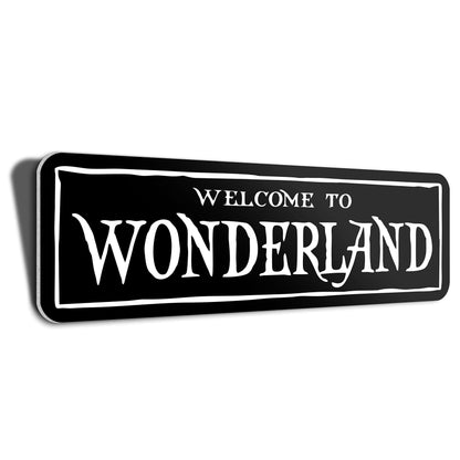 HK Studio Gothic Decor Alice Welcome to Wonderland 5" x 15" - Emo Witch Dark Academia Room Decor Aesthetic