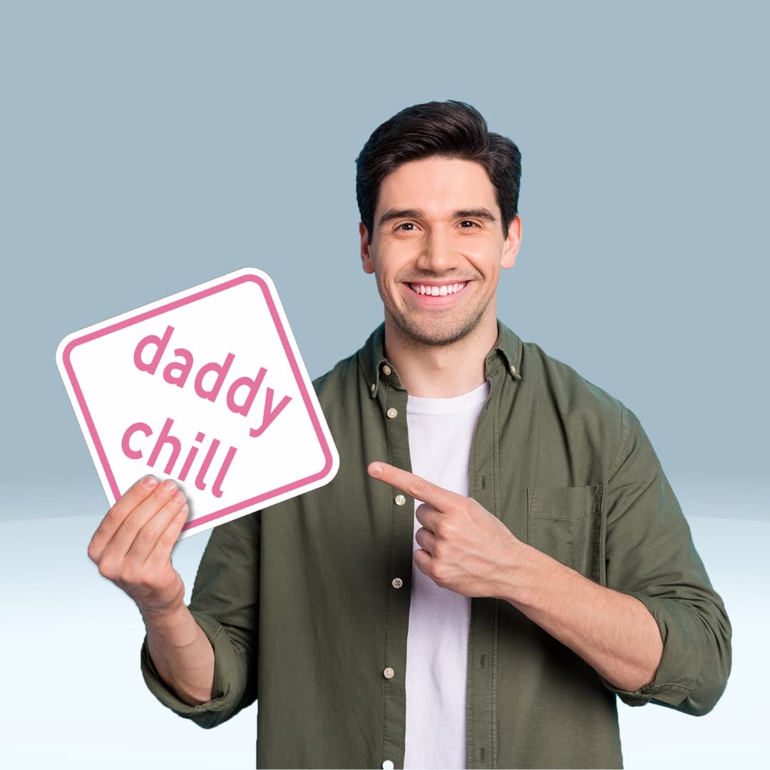 HK Studio Daddy Chill Funny Street Sign 11" x 11" - Pink Teen Room Decor Aesthetic