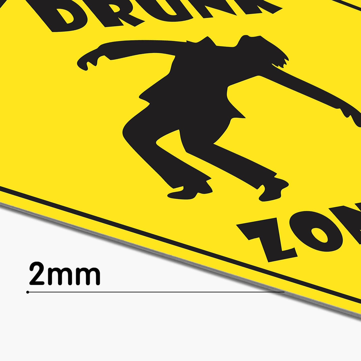 HK Studio Funny Street Sign for Man Cave 11" x 11" - Drunk Zone Bar Decor, Dorm Decor, Hippie Room Decor Aesthetic, Funky Decor