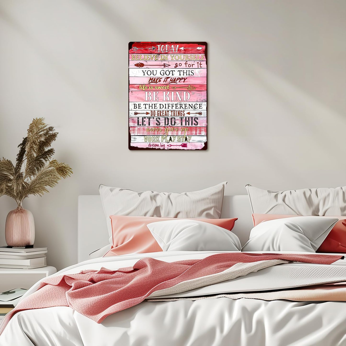 Pink Room Decor for Teen Girls - Pink Wall Decor, Motivational Wall Decor