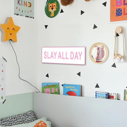 HK Studio Funny Street Sign 8" x 17" - Slay All Day Teen Room Decor Aesthetic