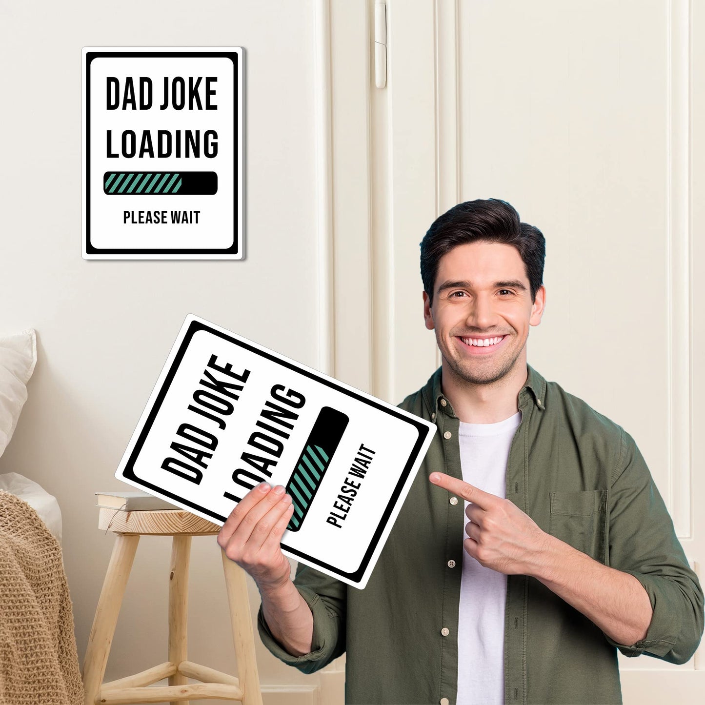 HK Studio Dad Funny Poster 11" x 15" - Dad Joke Loading Teen Room Decor Aesthetic