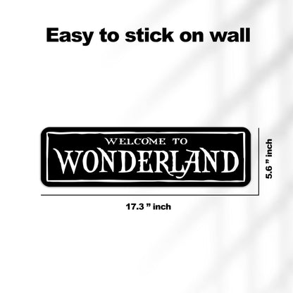 HK Studio Gothic Decor Alice Welcome to Wonderland 5" x 15" - Emo Witch Dark Academia Room Decor Aesthetic