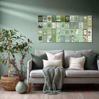 HK Studio Sage Green Mental Health Posters - Therapy Office Decor, Unframed 48 Pcs 4" x 6"