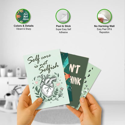 HK Studio Sage Green Mental Health Posters - Therapy Office Decor, Unframed 48 Pcs 4" x 6"