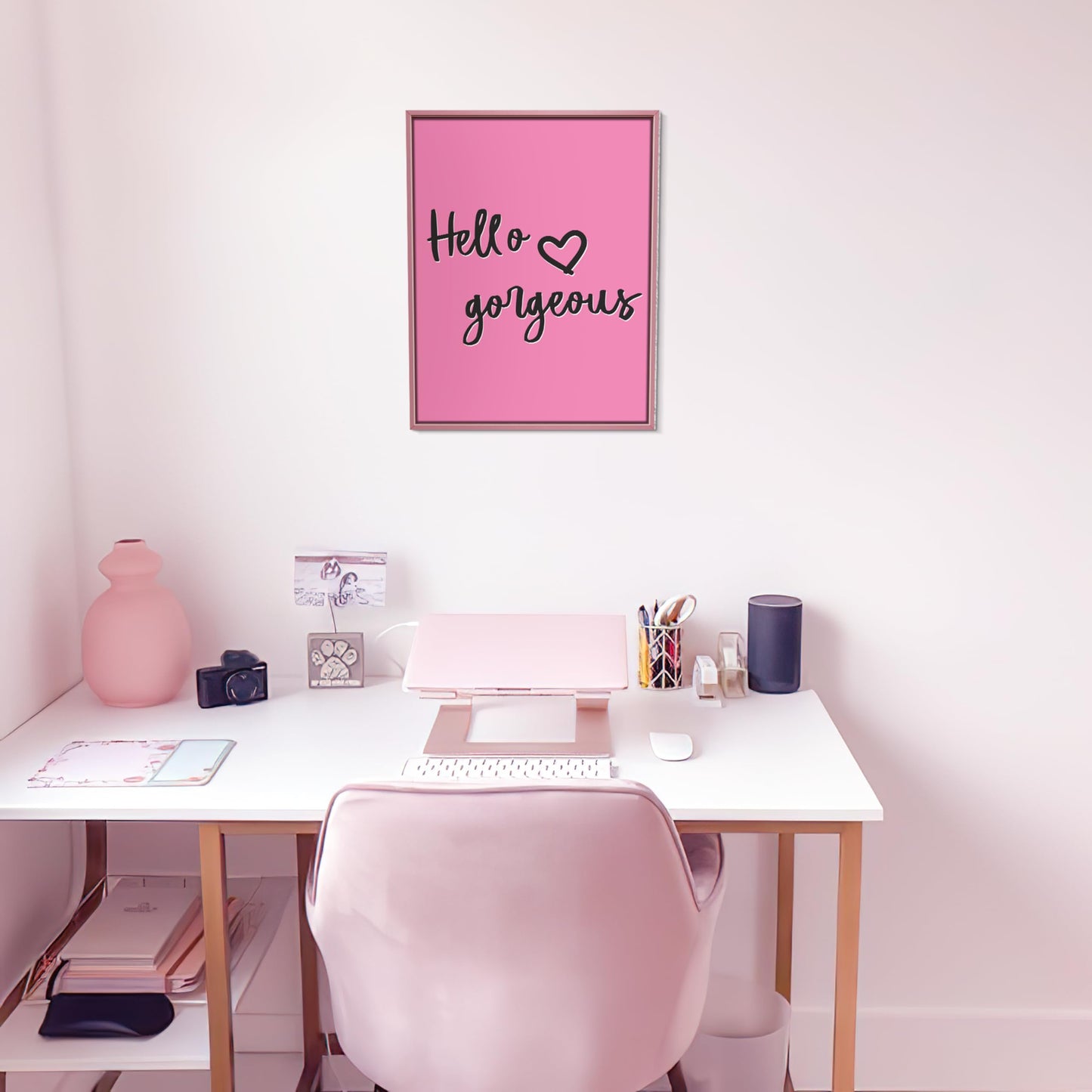 HK Studio Room Decor for Teen Girls - Hello Gorgeous Pink Room Decor