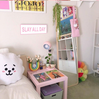 HK Studio Funny Street Sign 8" x 17" - Slay All Day Teen Room Decor Aesthetic