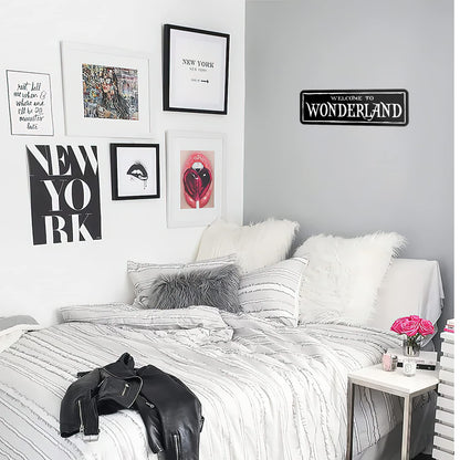 HK Studio Gothic Decor Alice Welcome to Wonderland 5" x 15" - Emo Witch Dark Academia Room Decor Aesthetic