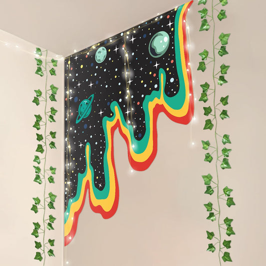 HK Studio Space Decor Wall Stickers - Hippie Space Decorations, Space Themed Bedroom Decor