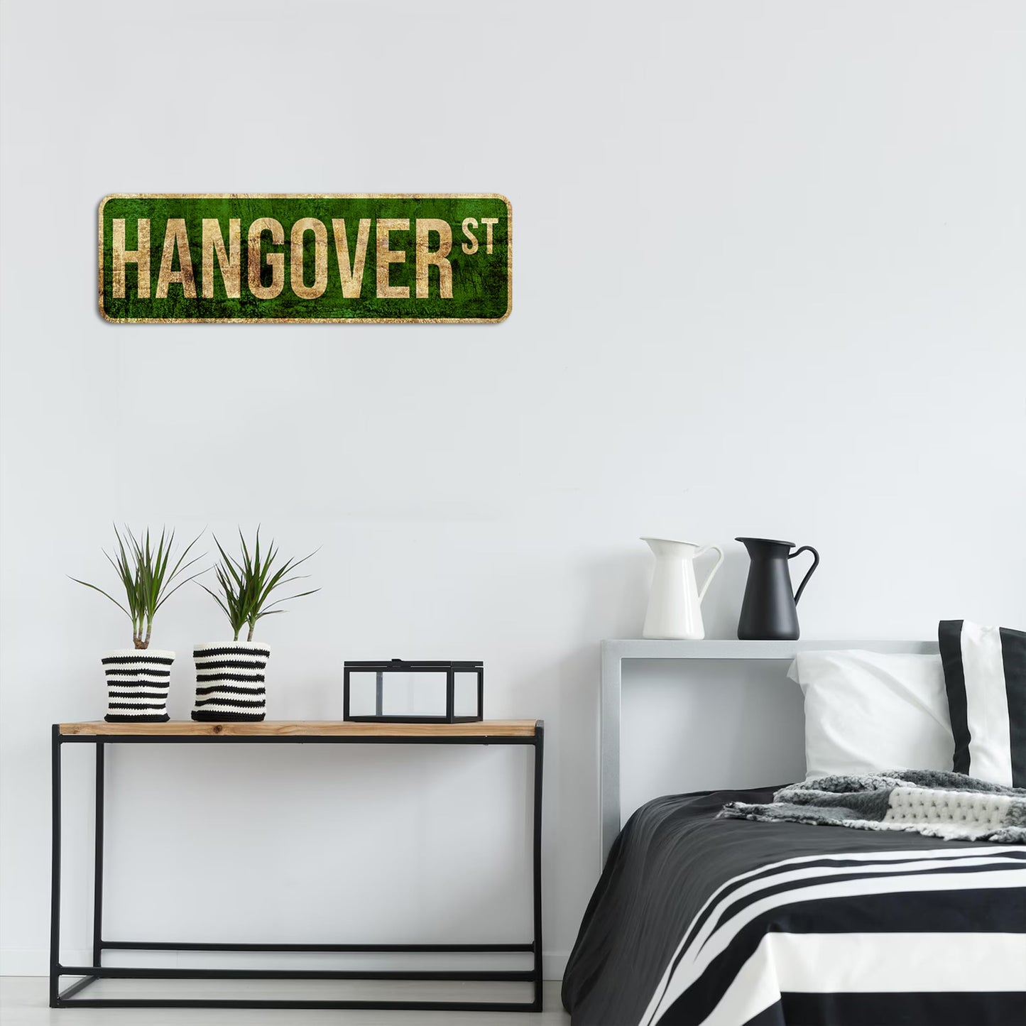 HK Studio Funny Street Sign for Teen Room 5" x 16" - Wake & Bake Blvd Dorm Decor, Hippie Room Decor Aesthetic, Funky Decor