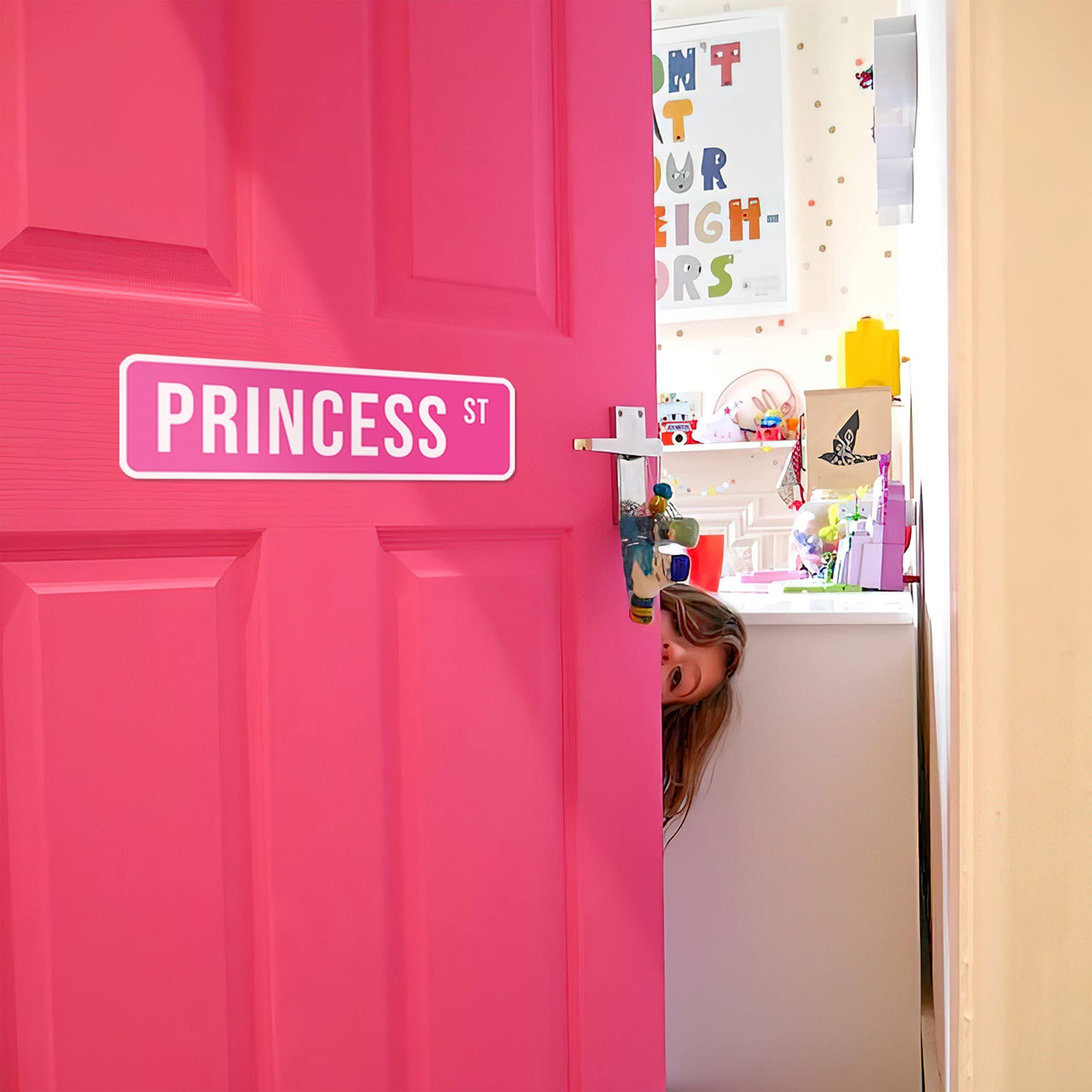 Princess Room Decor for Girls Bedroom - Princess St Pink Room Decor for Little Girls