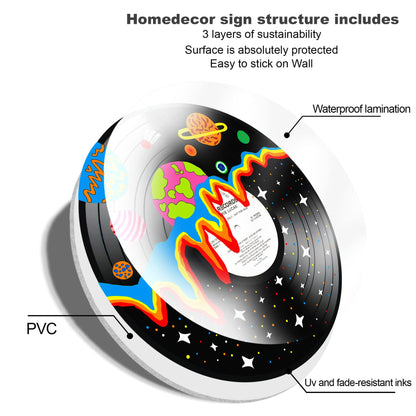 HK Studio Hippie Decor, Posters for Room Aesthetic - Record Decor, Music Themed Party Decorations, 4pcs 12"