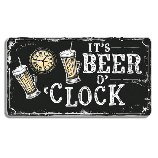 HK Studio Funny Bar Sign - It's Beer O'clock Bar Decor