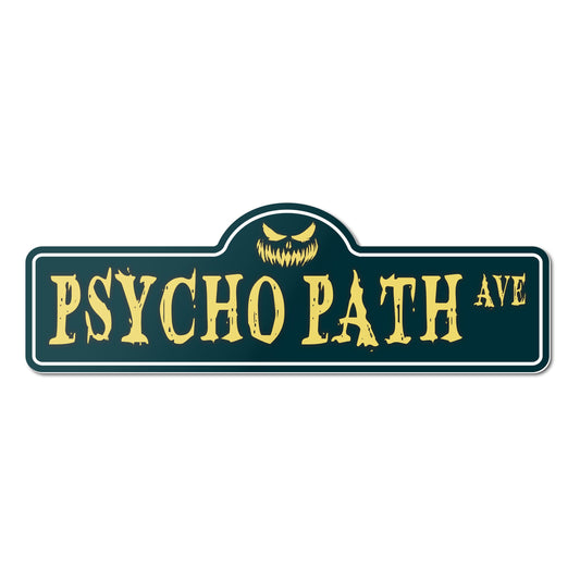 HK Studio Funny Street Sign for Teen Room 5" x 16" - Psycho Path Ave Dorm Decor, Hippie Room Decor Aesthetic, Funky Decor