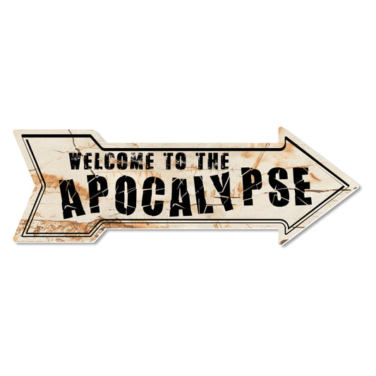 HK Studio Vintage Street Sign for Teen Room 5" x 16" - Welcome To The Apocalypse Dorm Decor, Hippie Room Decor Aesthetic, Funky Decor