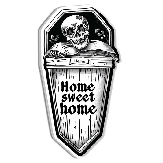 HK Studio Funny Gothic Decor Horror Posters 9" x 17" - Coffin Home Sweet Home Halloween Decor, Dorm Decor, Gothic Home Decor, Funky Decor