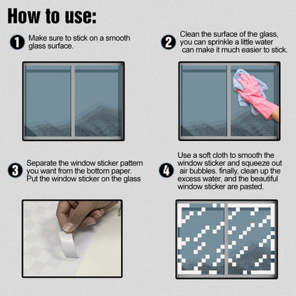 HK Studio Pixel Rainy Window Sticker Aesthetic - Pixel Art for Dorm, Game Room Decor 11" x 13" Pack 6