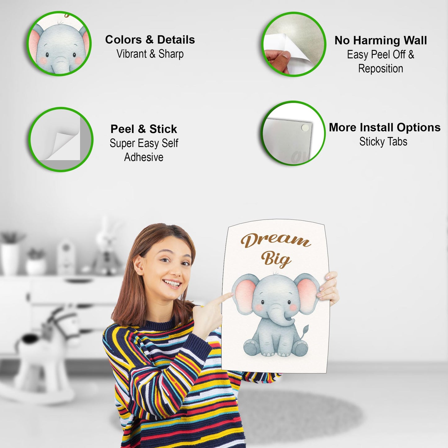 HK Studio Woodland Nursery Decor - Be Brave Be Kind Stay Little Dream Big, Safari Nursery Decor, Unframed 4 Pcs 11" x 17"