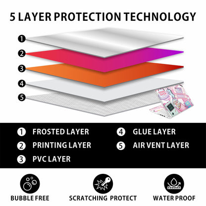 Laptop Skin Decal HP 14" - Kawaii Pixel Laptop Cover Sticker No Cutting Required, No Bubble, Waterproof, Scratch Resistant - Including Wide Screen and Wrist Pad